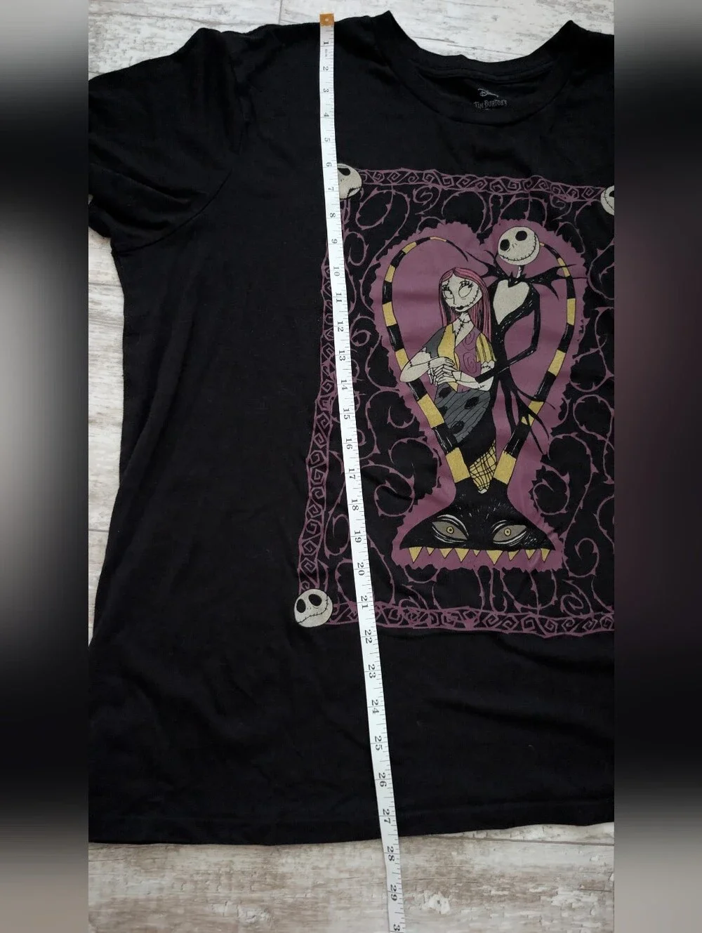 Disney Jack Skellington & Sally Heart Graphic Tee - Black, Purple, Yellow - Picture 5 of 5